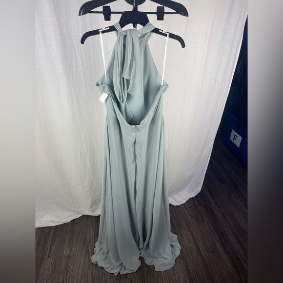 After Six Backless Halter Green Evening Gown Size 14R NWT - Picture 13 of 14